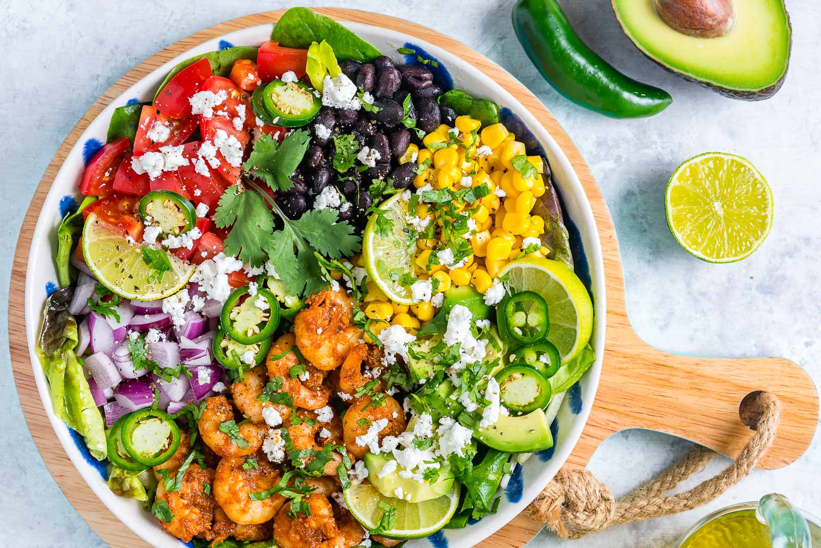 Best Avocado-Lime Shrimp Taco Salad Recipe